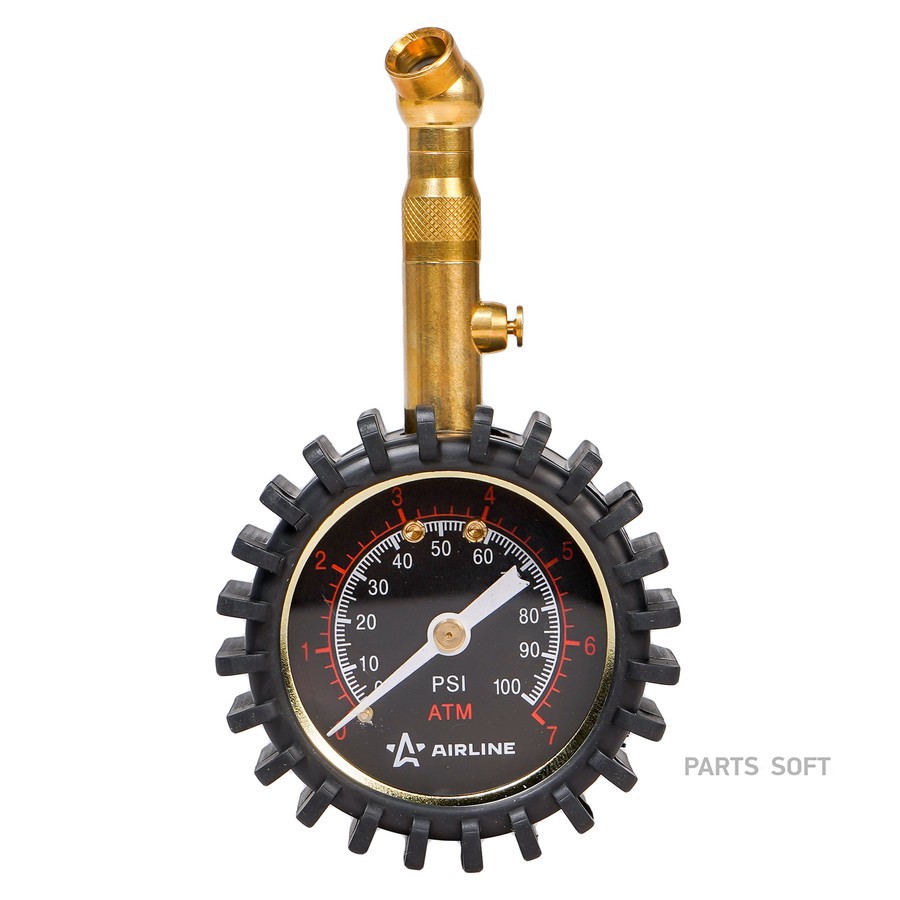 Манометр механический "AIRLINE" (50 мм обрезин. с клапаном сброса PRO, 7АТМ) - AIRLINE None None